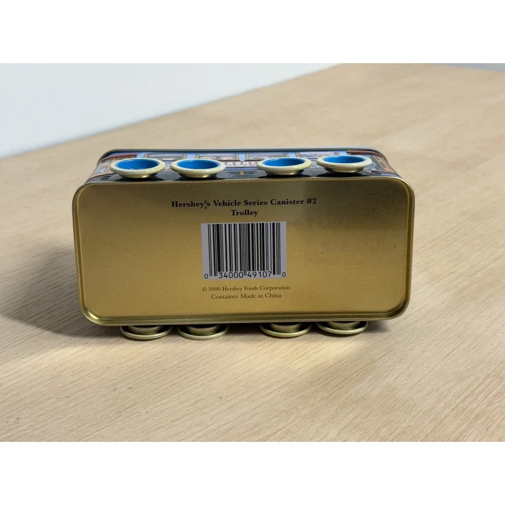 Hershey's Vehicle Series Canister 2 Trolley Tin Blue Vintage Advertising 2000